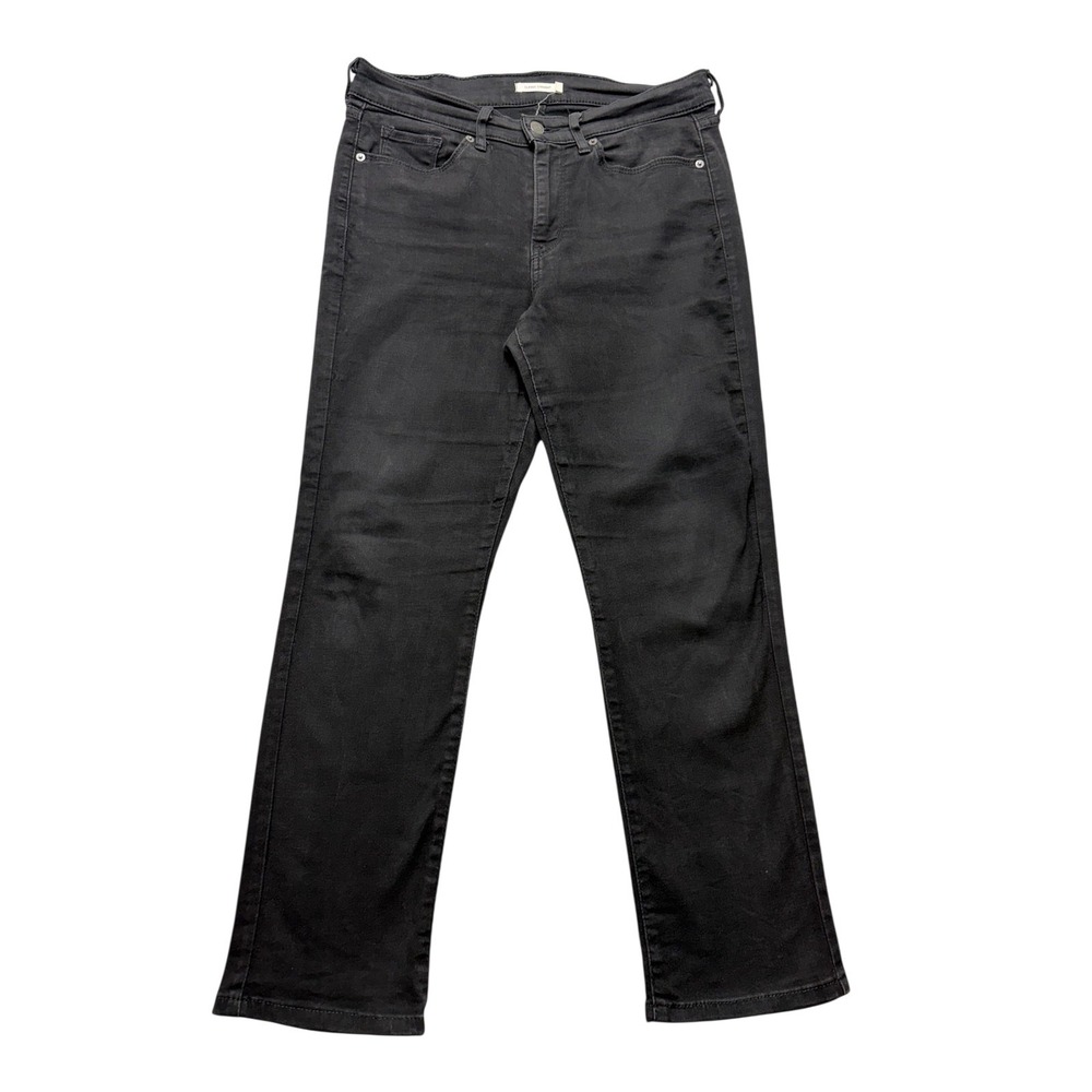 Levi's Classic Straight Jeans Womens 29x26 Black Mid Rise Stretch Denim Tag 8